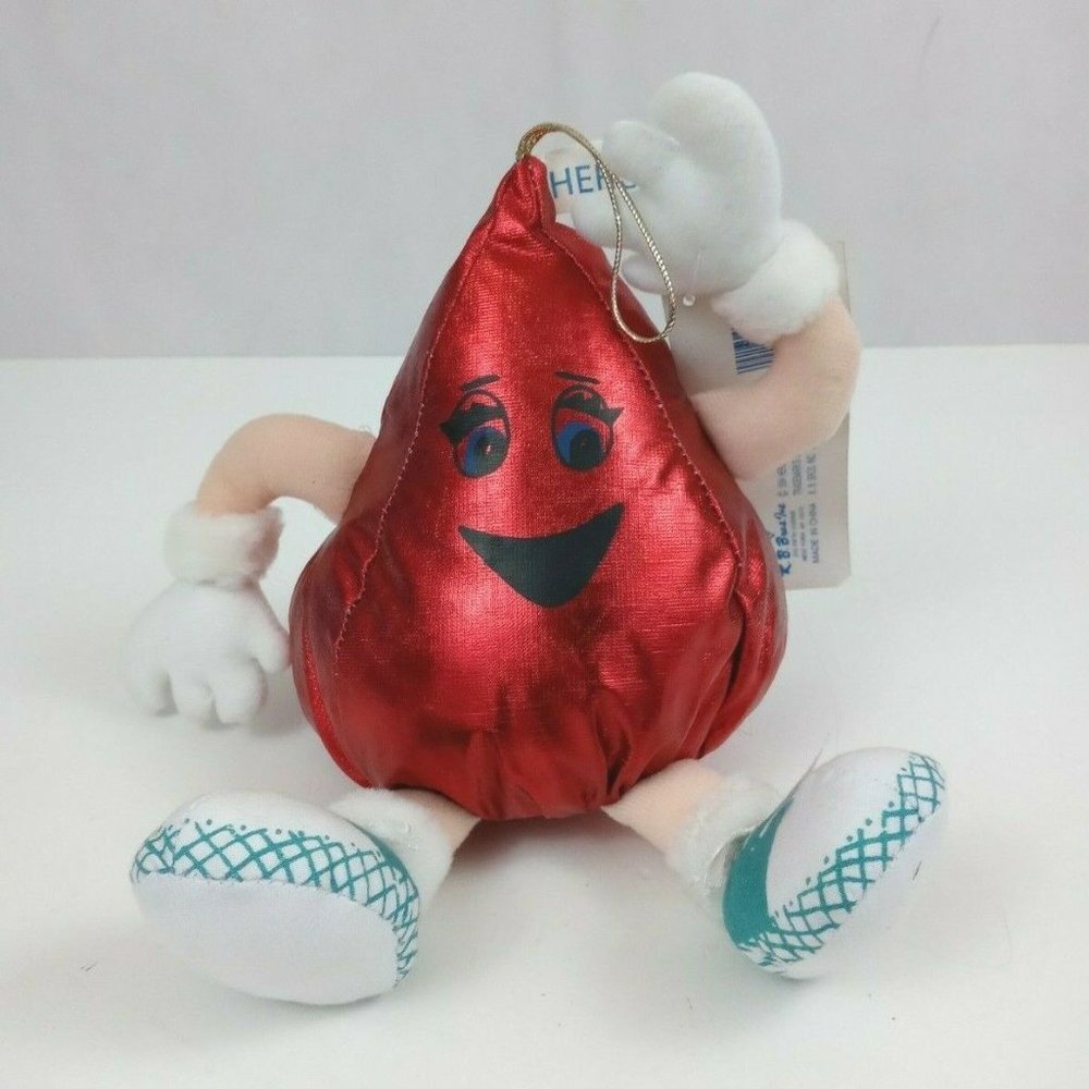 Vintage 1995 Hershey's Kiss Red 9" Plush With Arms & Feet